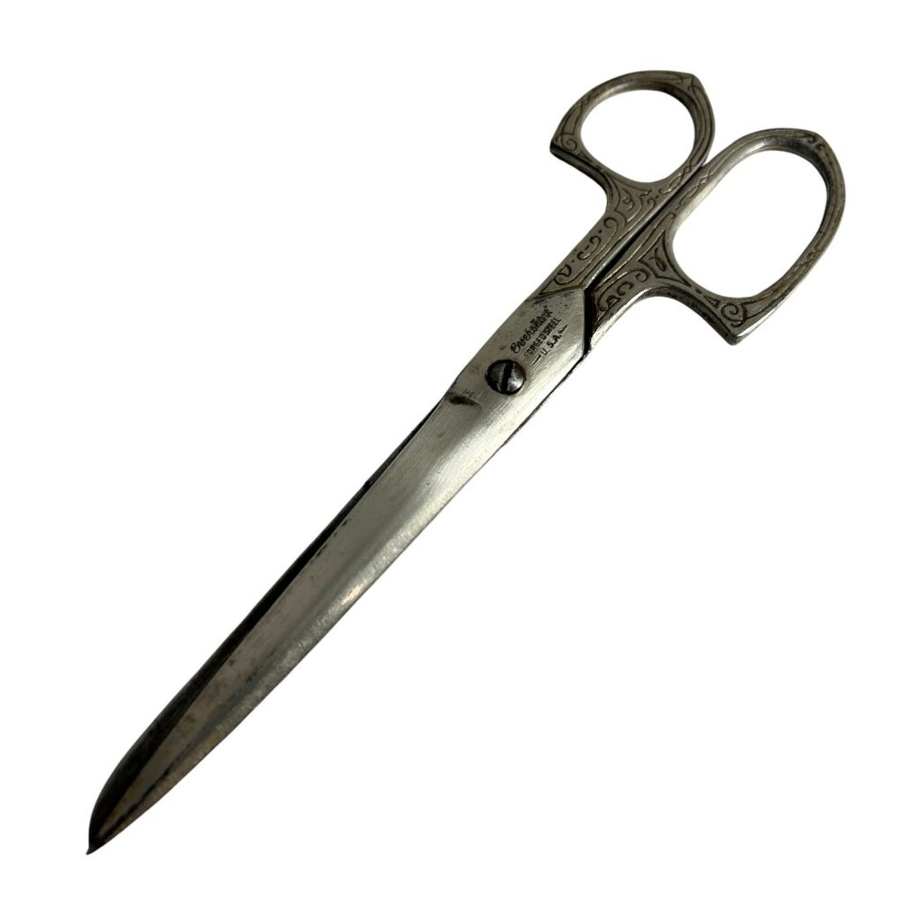 Vintage Ornate Handles Eversharp Stainless Steel Scissors 8" Shears